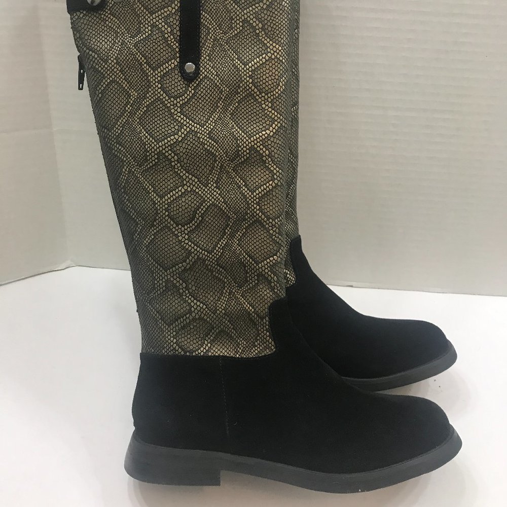 Ldp Snake Print Leather Riding Boot - image 2